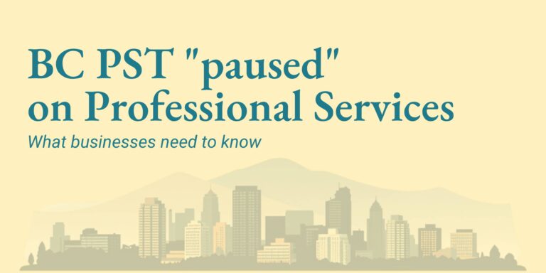 BC PST "paused" on Professional Services