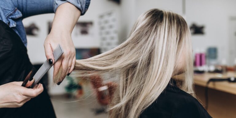 Woman at a hairdresser