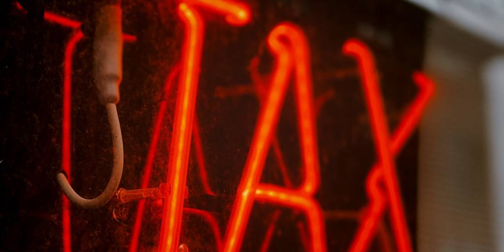 Neon tax sign
